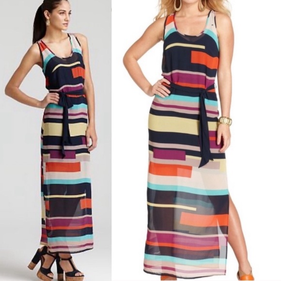 Guess Colorblock striped maxi slip dress, Small - Picture 3 of 8